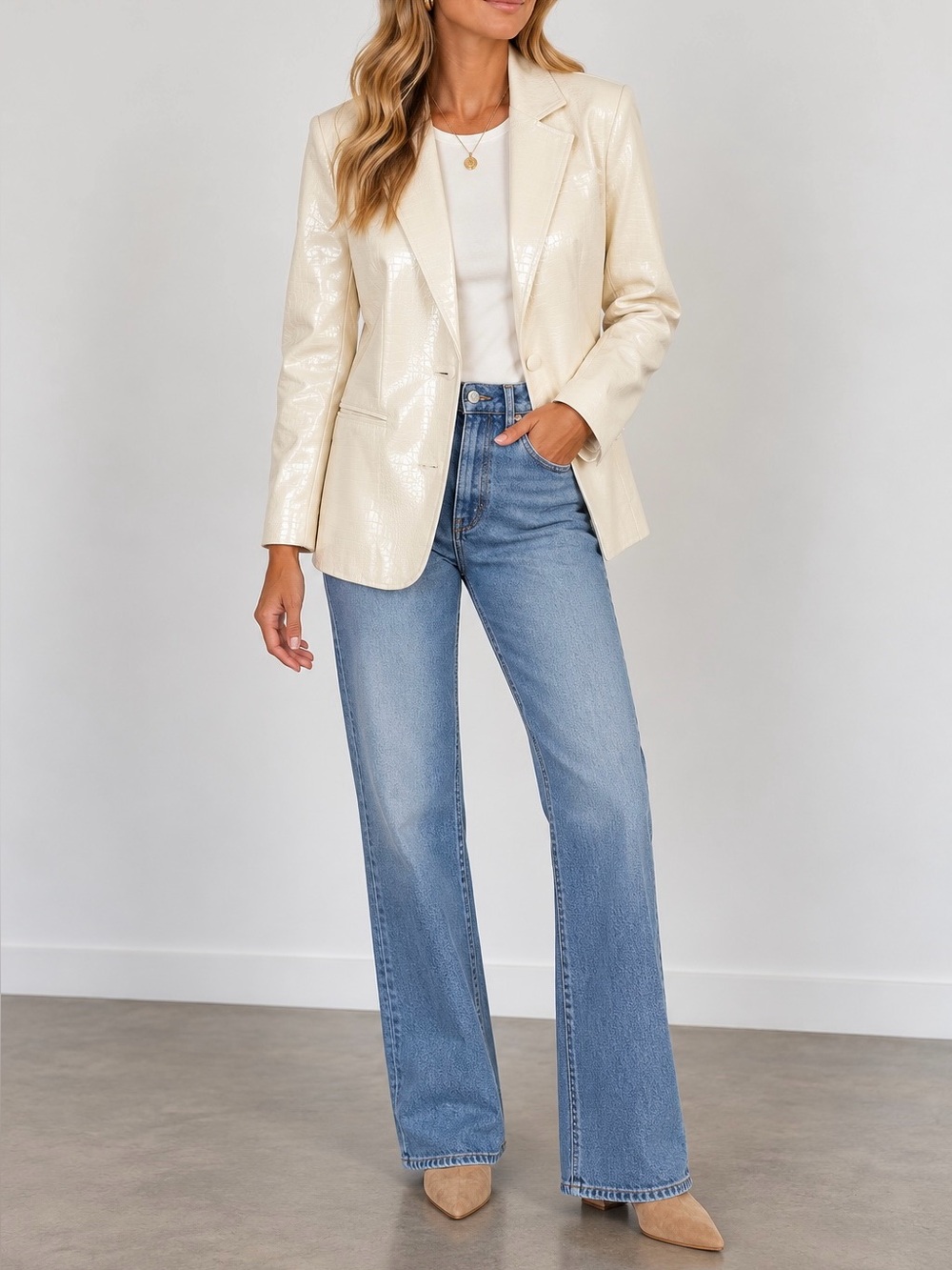 Forever 21 textured pleather blazer